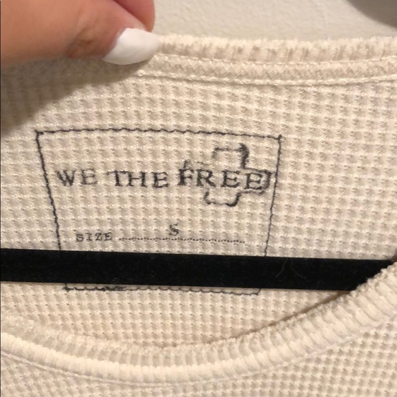 Free people waffle knit sweater top - Picture 2 of 3